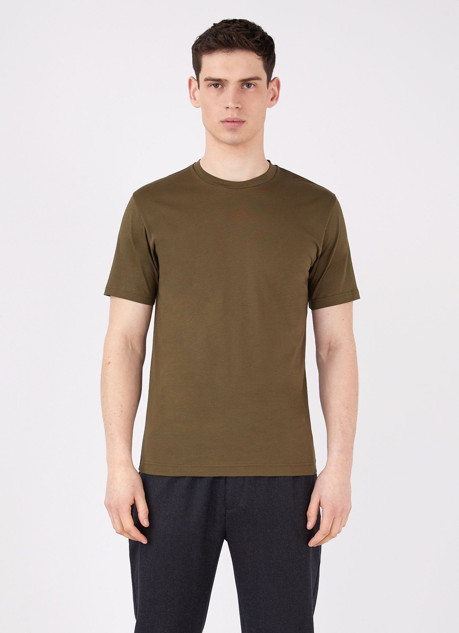 Men's Riviera T-shirt in Dark Moss sold by Sunspel product image thumbnail 2