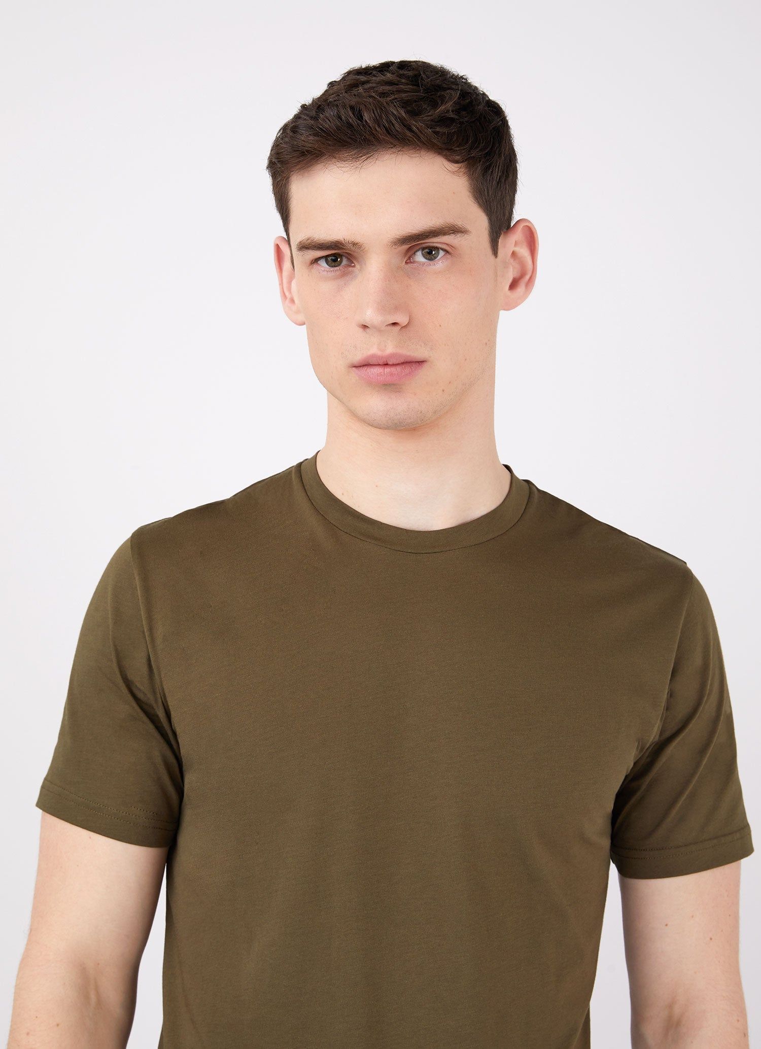 Men's Riviera T-shirt in Dark Moss sold by Sunspel product image thumbnail 5
