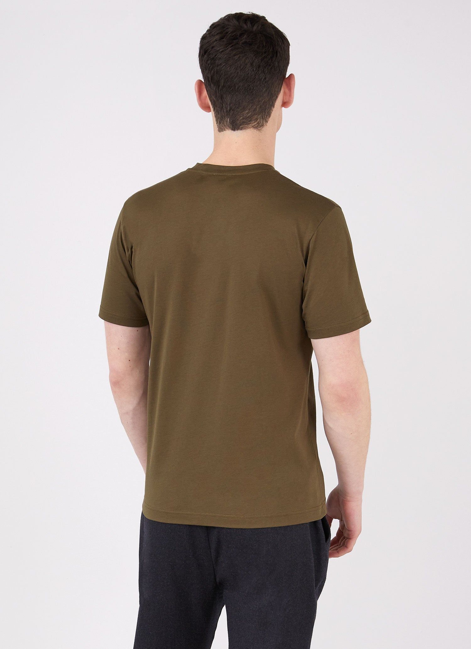 Men's Riviera T-shirt in Dark Moss sold by Sunspel product image thumbnail 4
