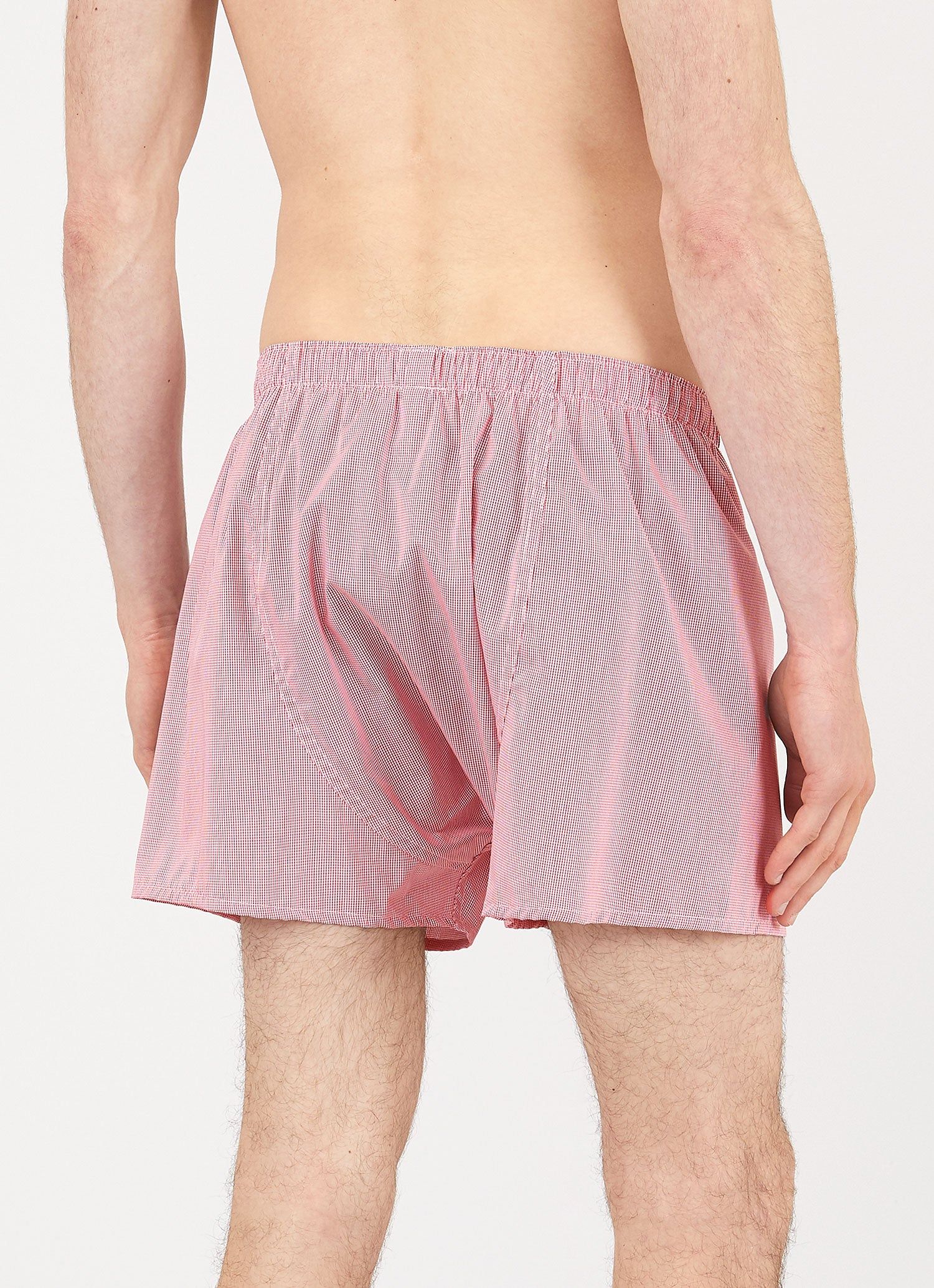 Men's Classic Boxer Shorts in Red Micro Gingham sold by Sunspel product image thumbnail 3