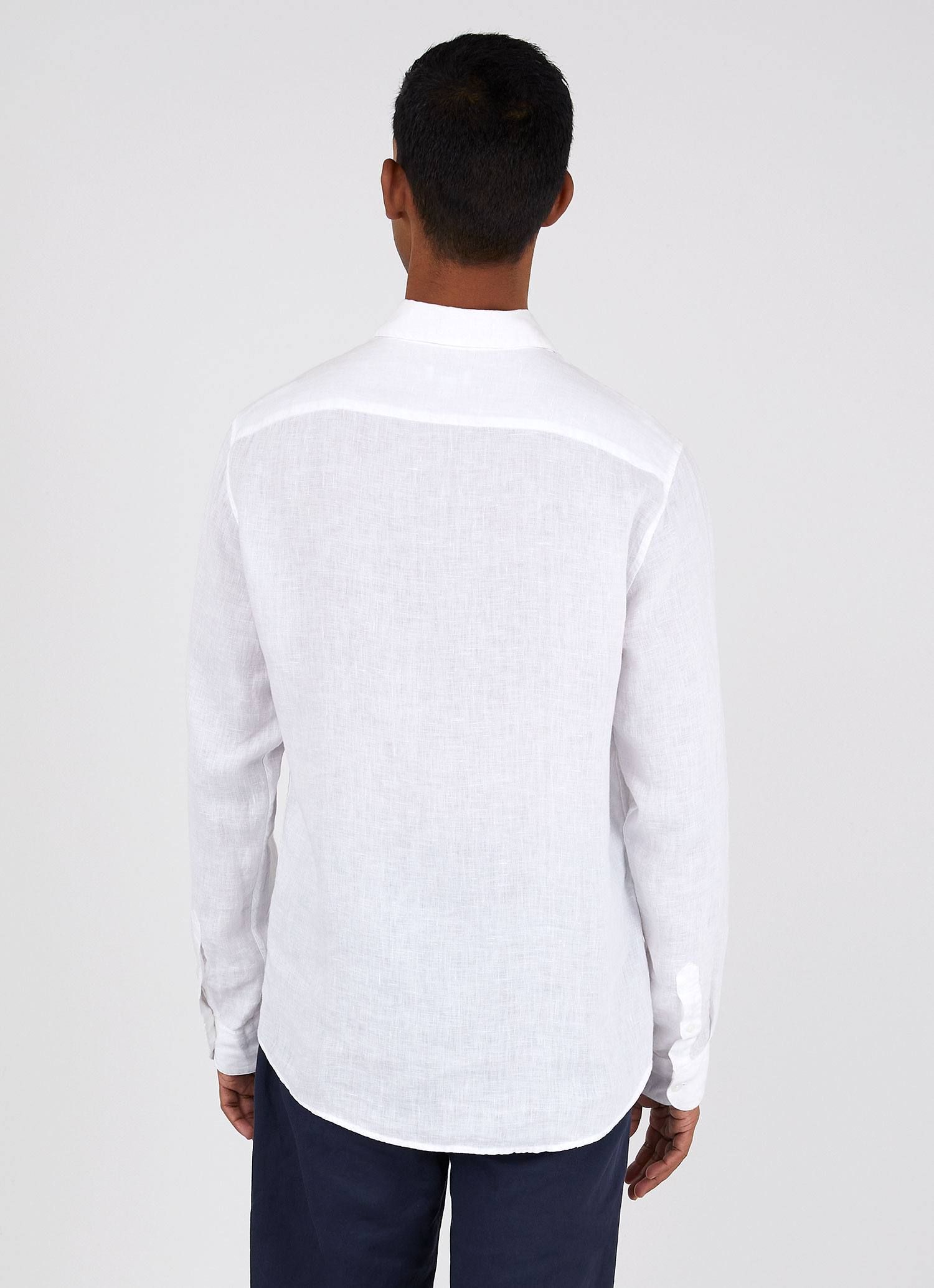 Men's Linen Shirt in White sold by Sunspel product image thumbnail 4