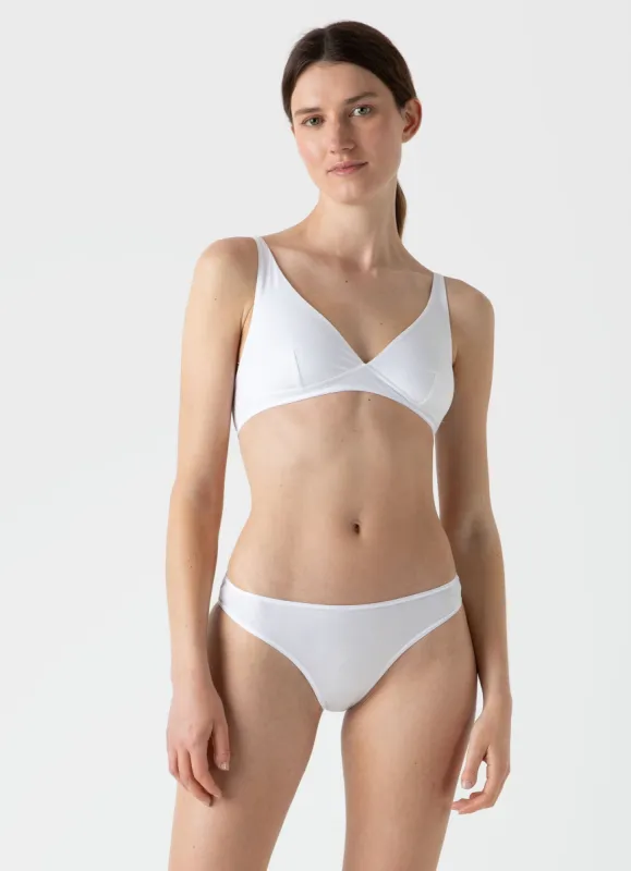 Women's Cotton Brief in White sold by Sunspel