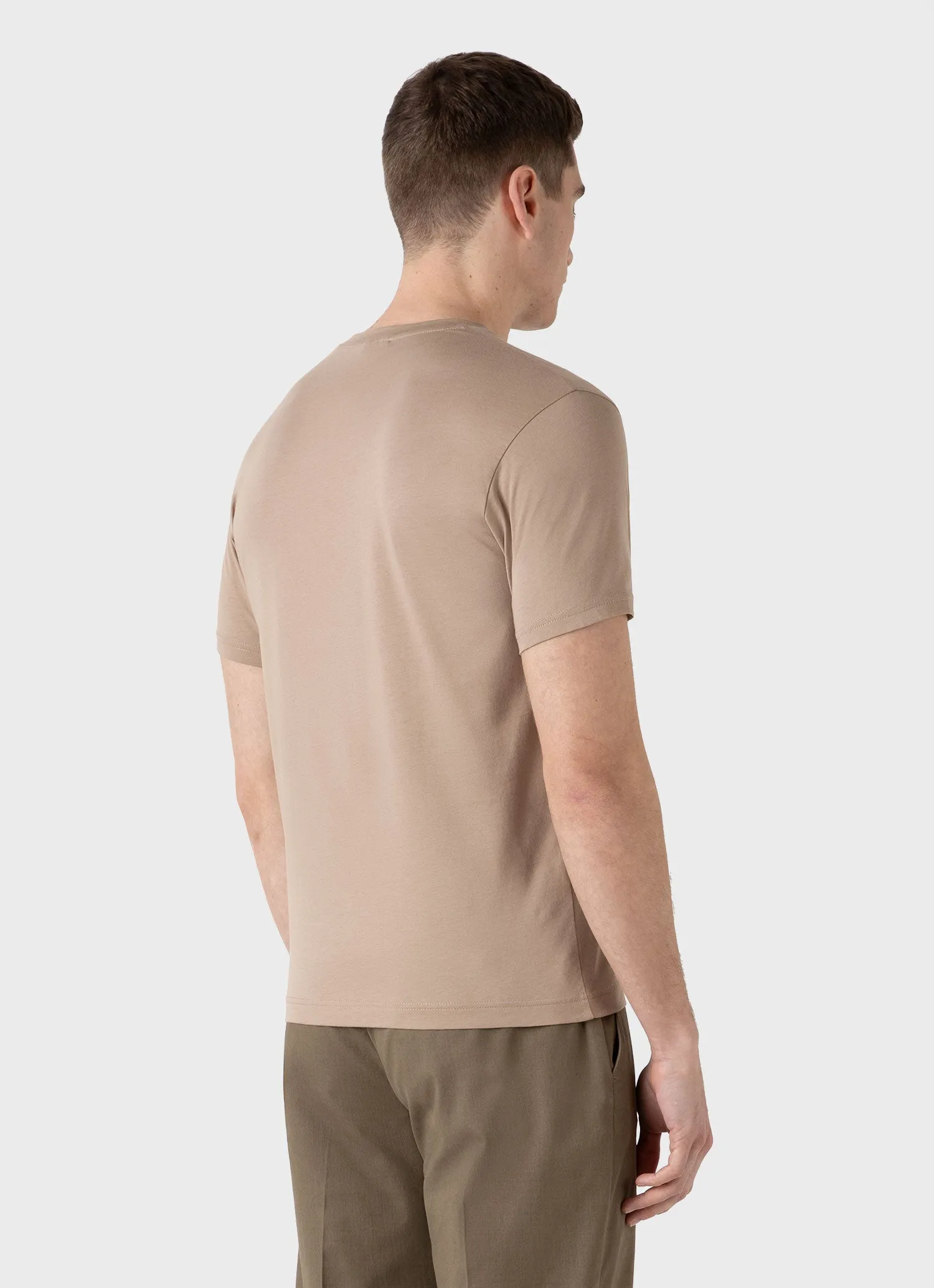 Men's Riviera Midweight T-shirt in Sandstone sold by Sunspel product image thumbnail 5