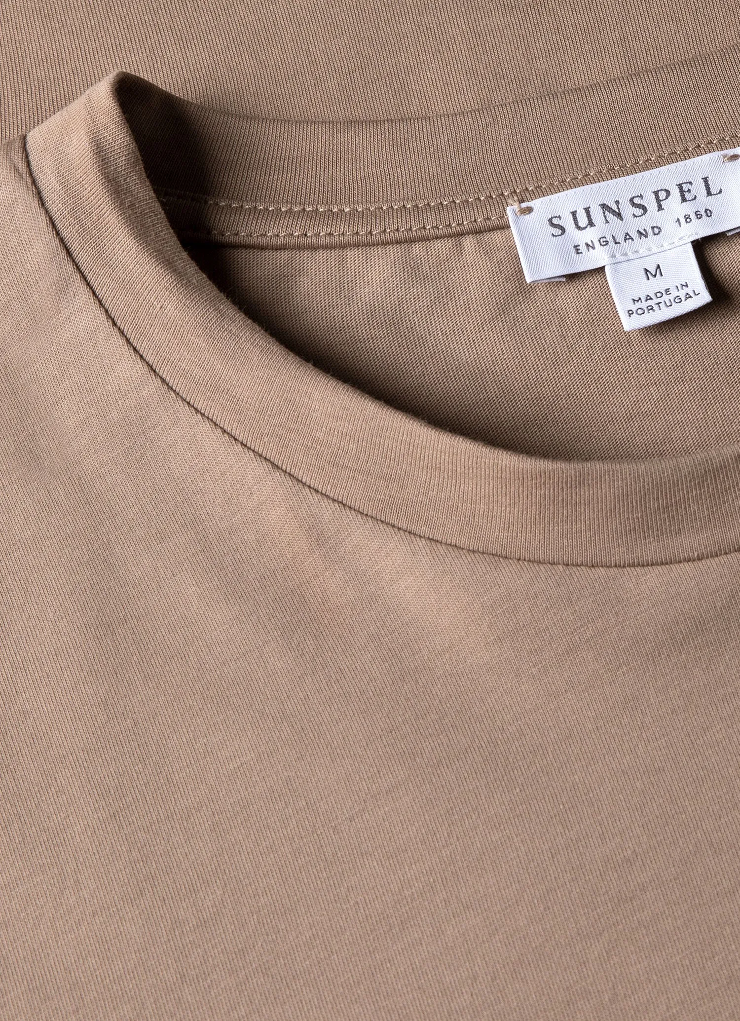 Men's Riviera Midweight T-shirt in Sandstone sold by Sunspel product image thumbnail 4