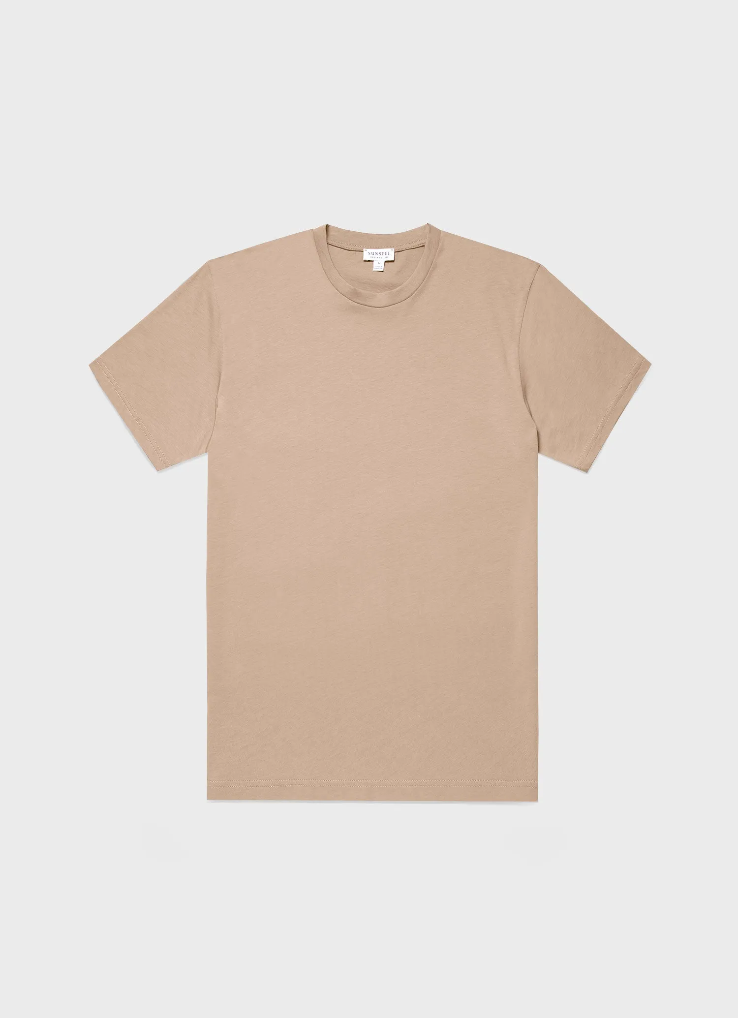 Men's Riviera Midweight T-shirt in Sandstone sold by Sunspel