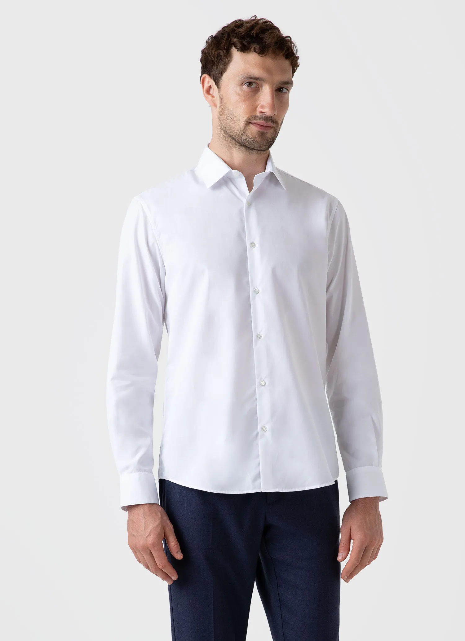 Men's Sea Island Cotton Shirt in White sold by Sunspel product image thumbnail 3