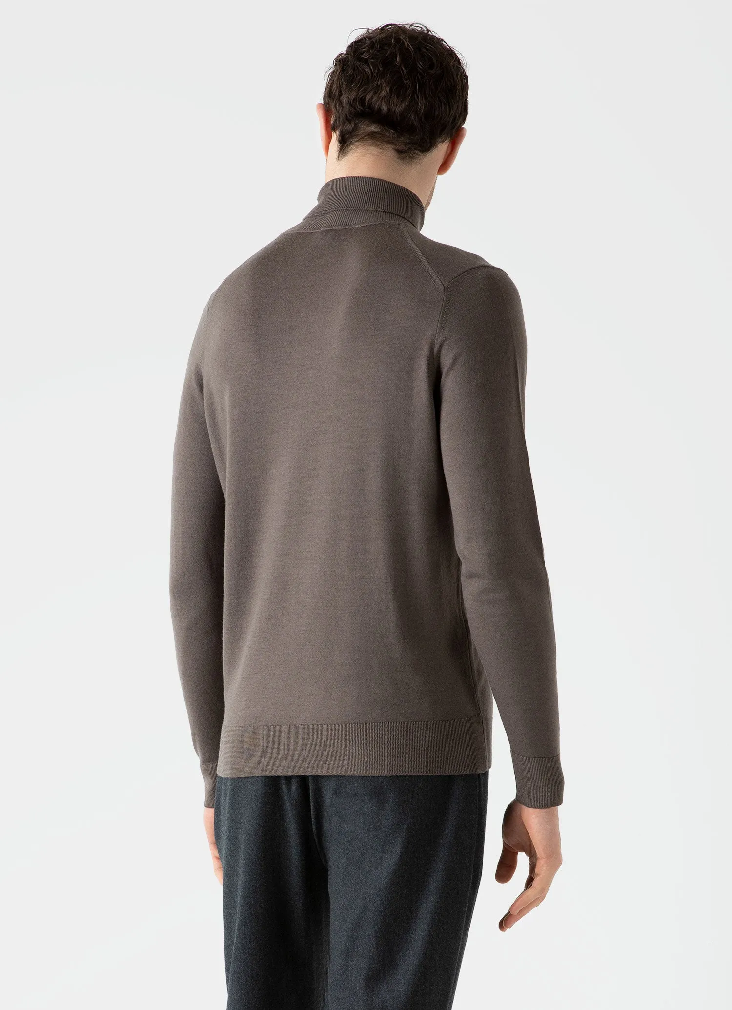 Men's Extra-Fine Merino Roll Neck in Cedar sold by Sunspel product image thumbnail 4