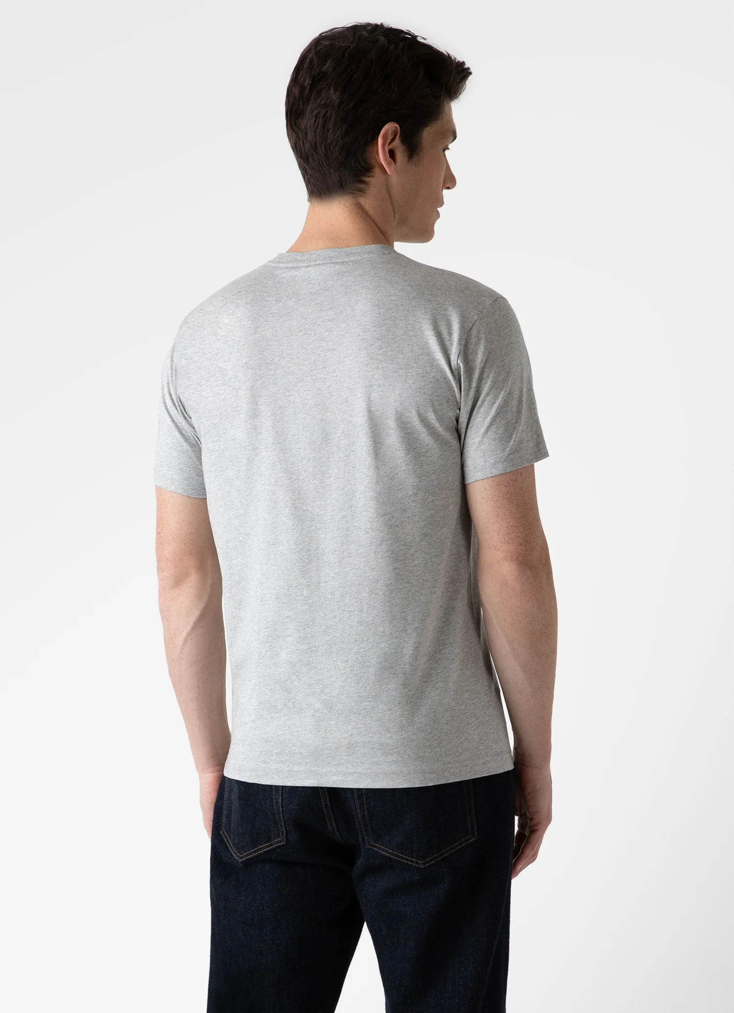 Men's Riviera T-shirt in Grey Melange sold by Sunspel product image thumbnail 5