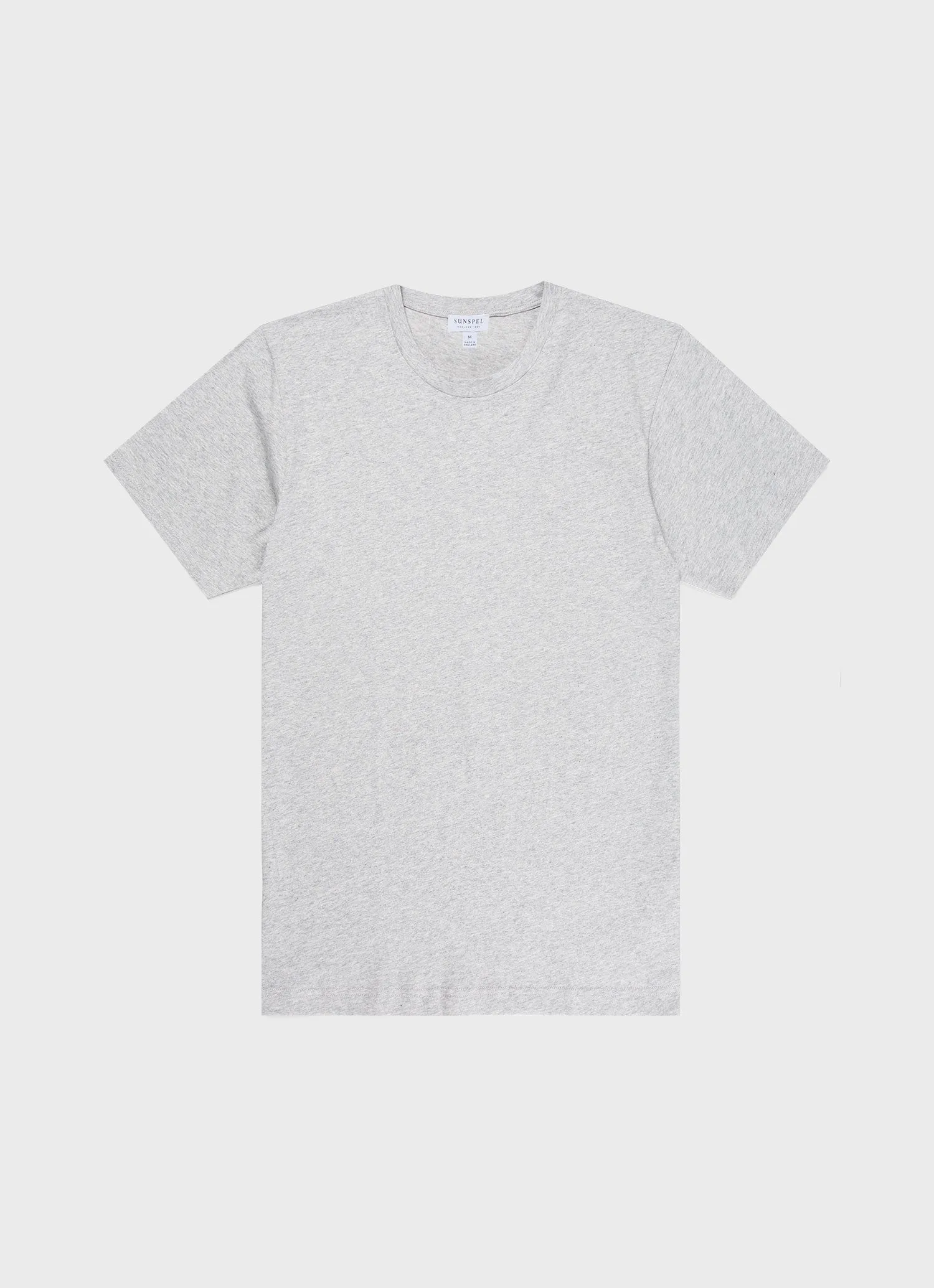 Men's Riviera T-shirt in Grey Melange sold by Sunspel