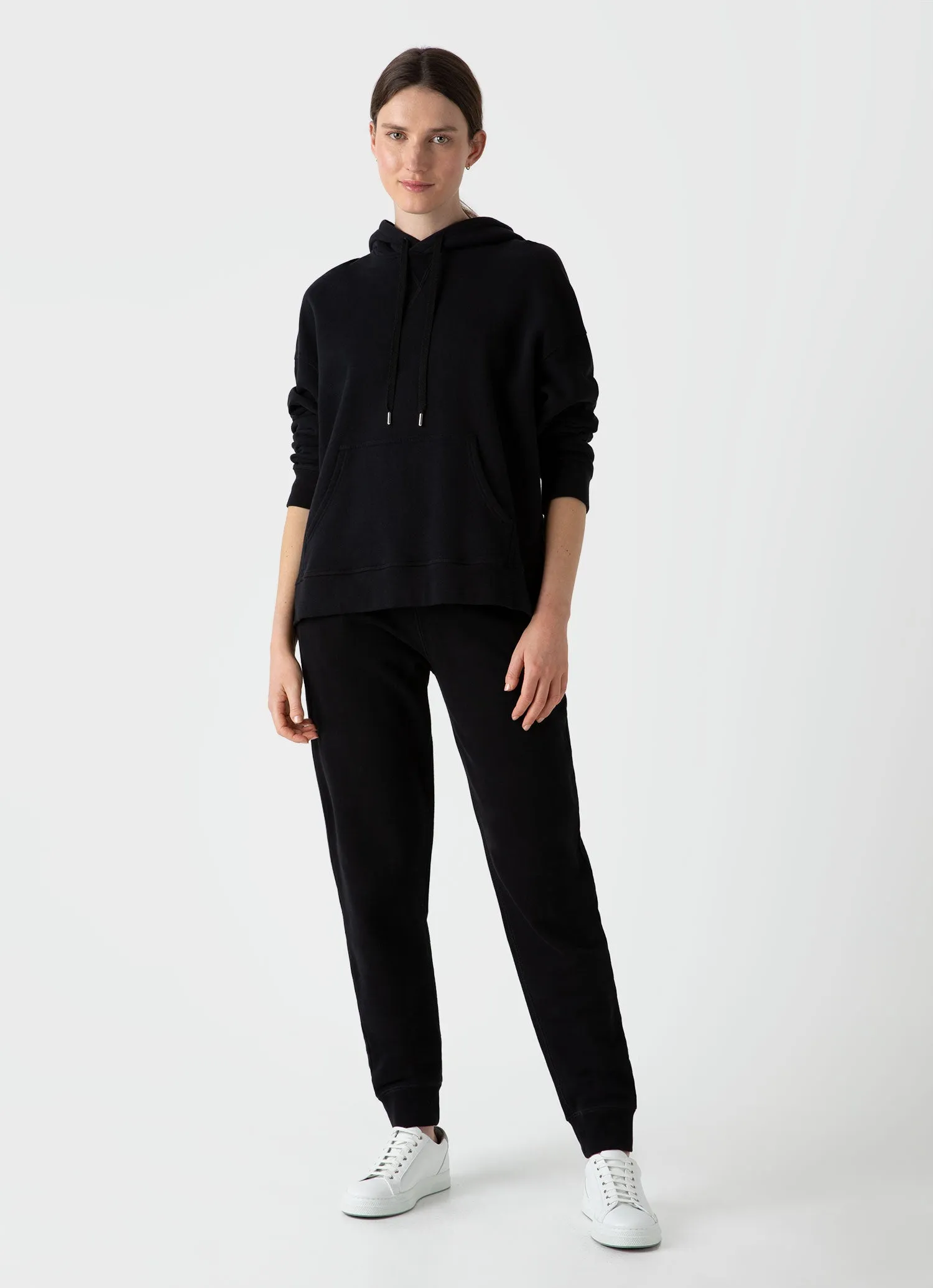 Women's Loopback Hoodie in Black sold by Sunspel product image thumbnail 3