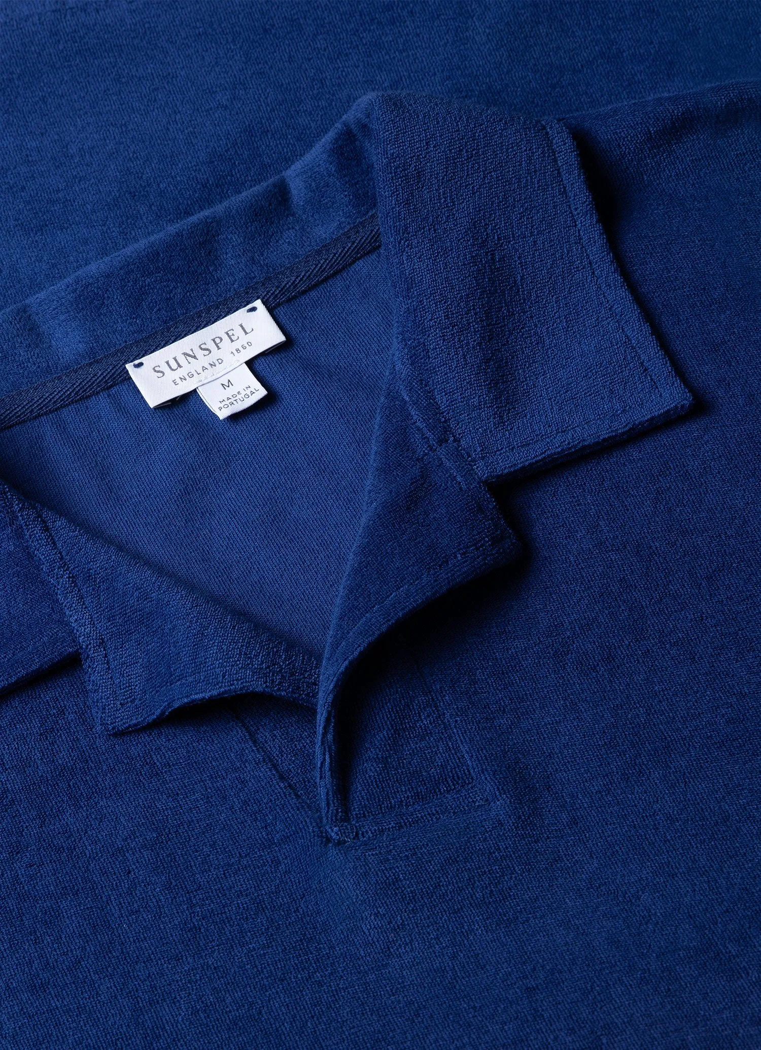 Men's Towelling Polo Shirt in Space Blue sold by Sunspel product image thumbnail 4