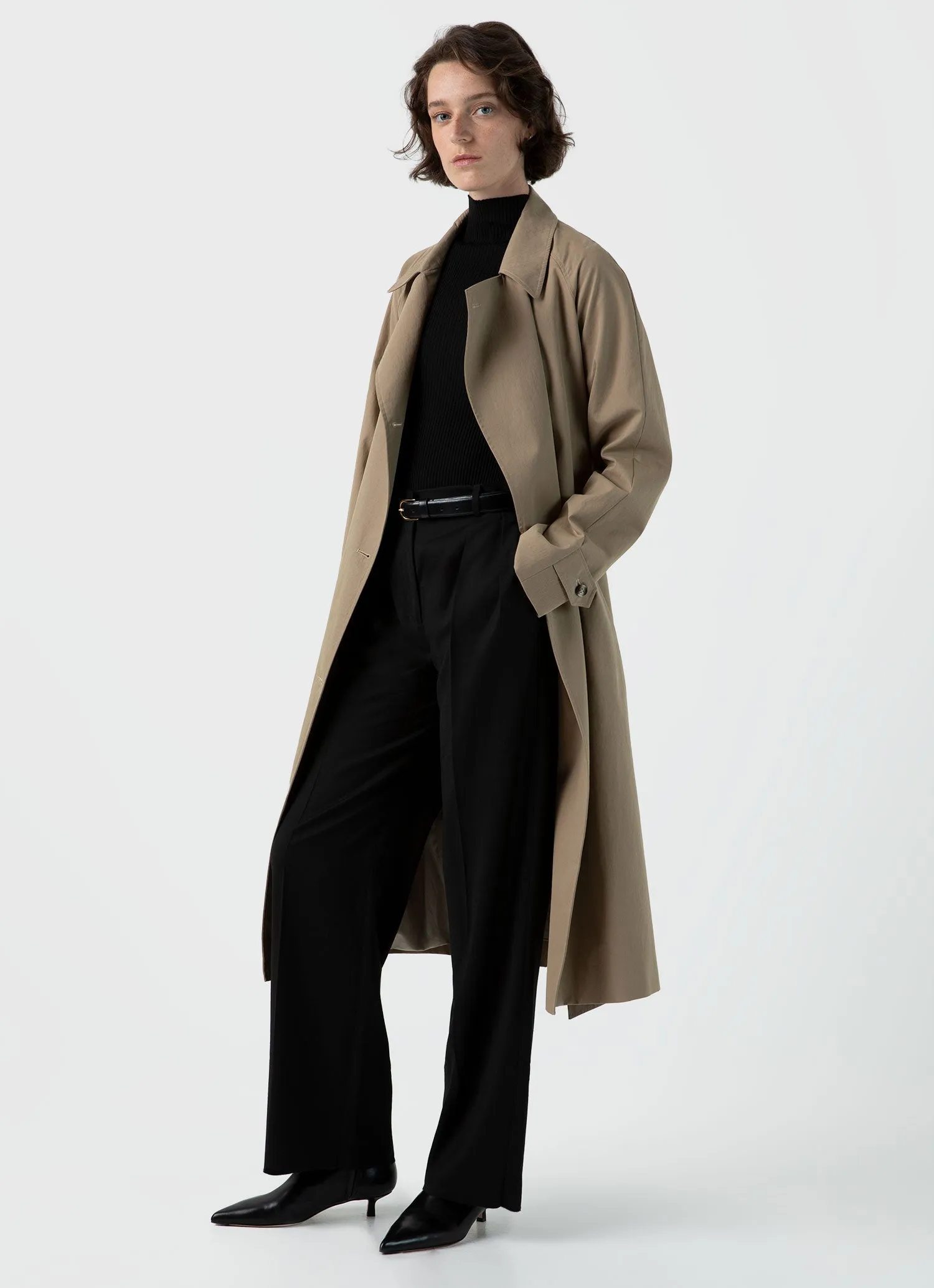 Women's Trench Coat in Dark Stone sold by Sunspel product image thumbnail 3