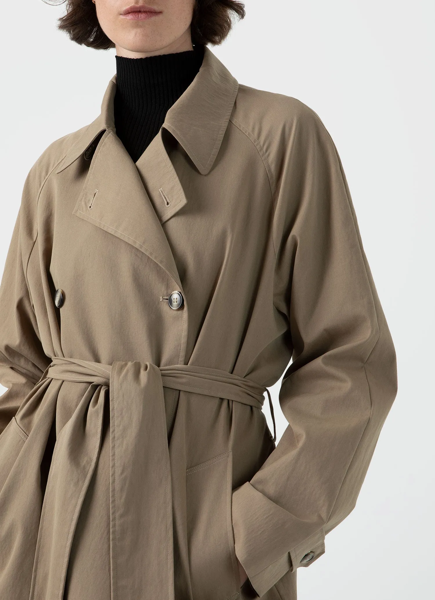 Women's Trench Coat in Dark Stone sold by Sunspel product image thumbnail 2