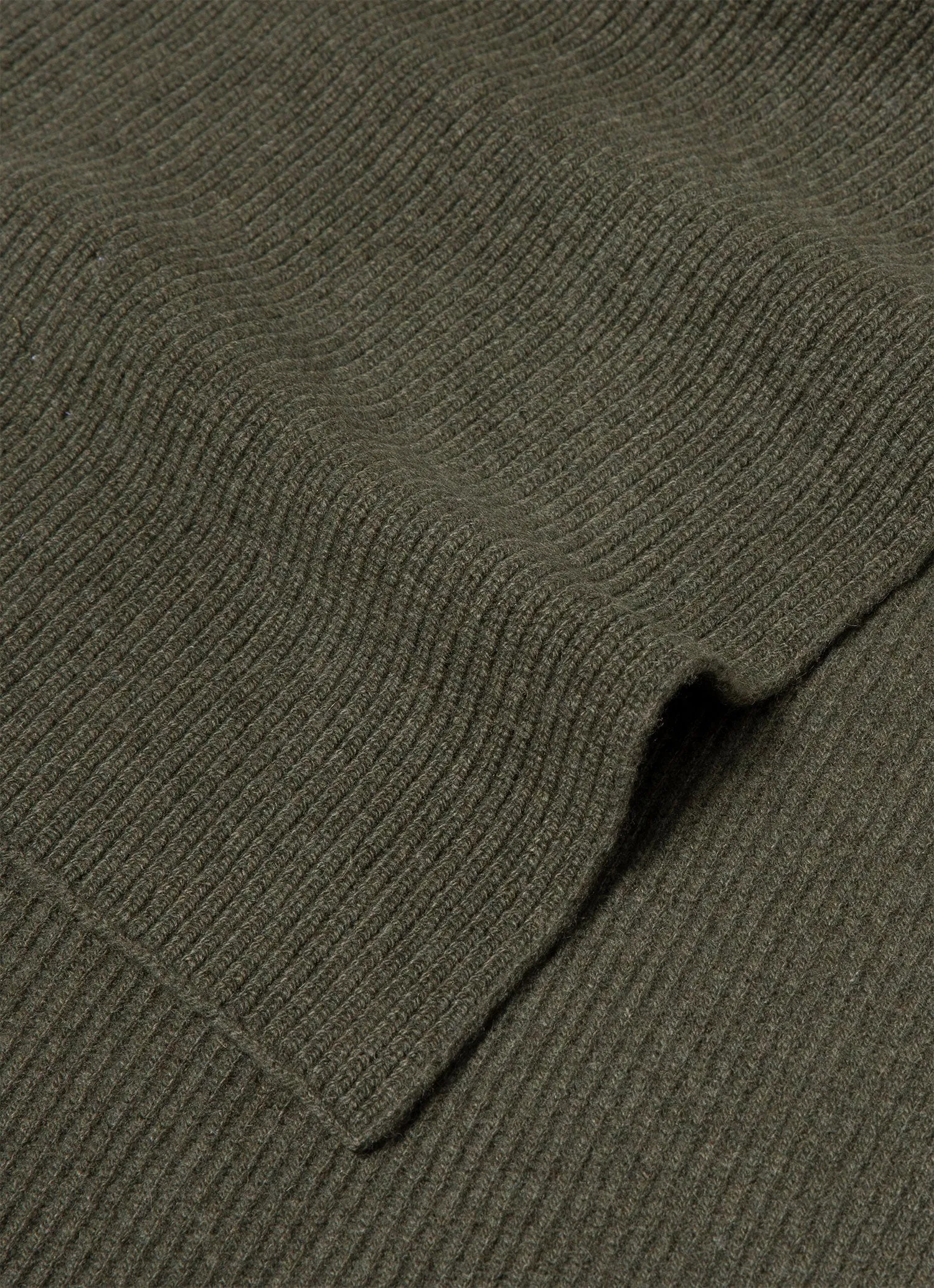 Cashmere Ribbed Scarf in Khaki sold by Sunspel product image thumbnail 2