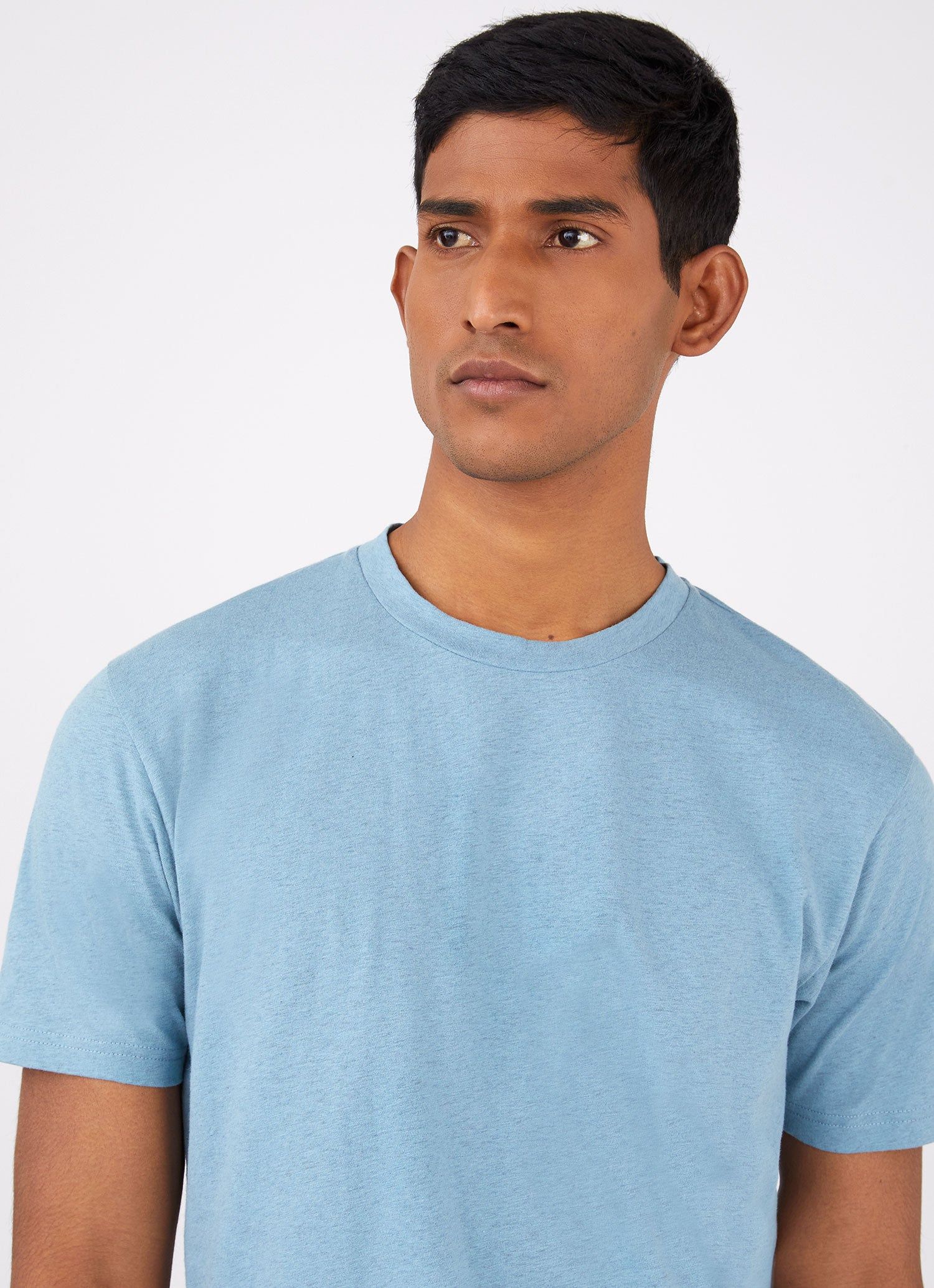 Men's Riviera T-shirt in Storm Blue Melange sold by Sunspel product image thumbnail 5