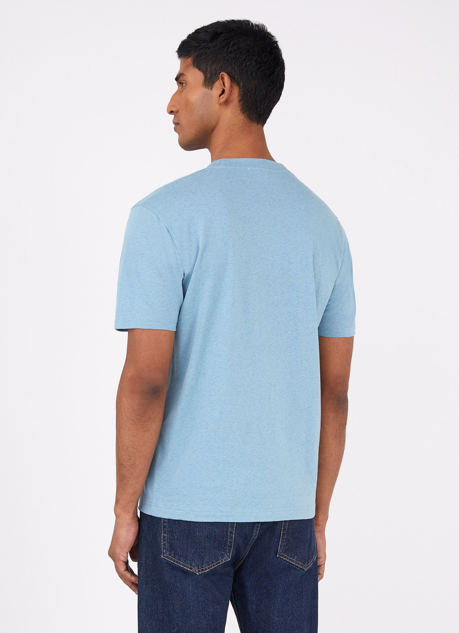 Men's Riviera T-shirt in Storm Blue Melange sold by Sunspel product image thumbnail 4