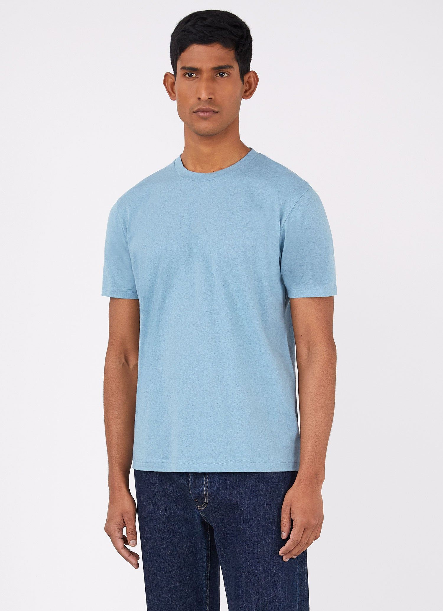 Men's Riviera T-shirt in Storm Blue Melange sold by Sunspel product image thumbnail 2