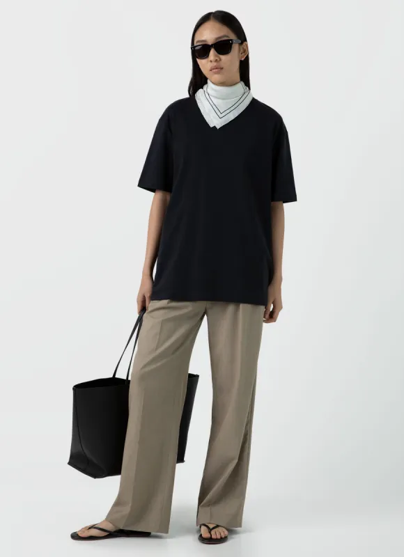 Women's Oversized Heavyweight T-shirt in Black sold by Sunspel