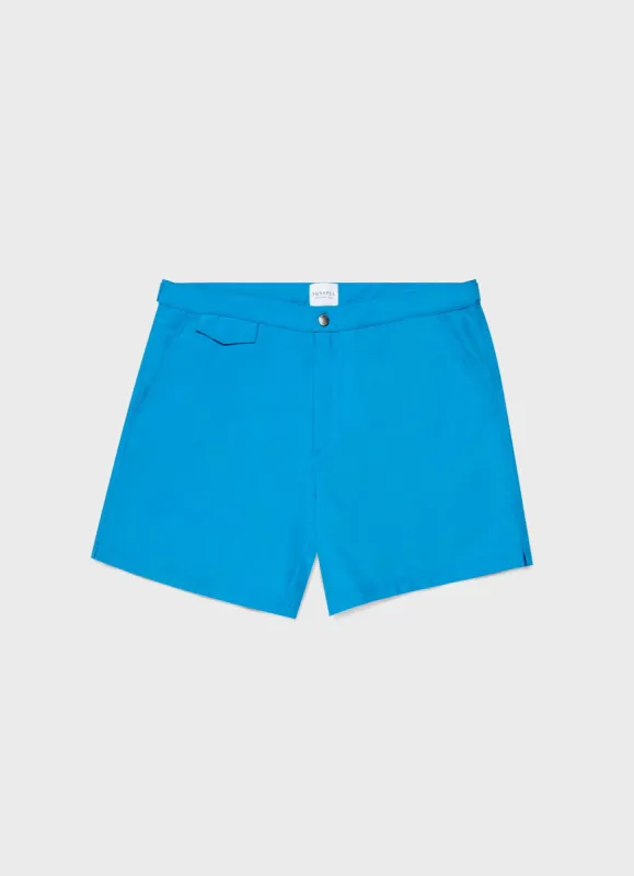 Men's Tailored Swim Short in Turquoise made by Sunspel