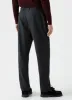 Men's Pleated Wool Flannel Trouser in Charcoal Melange sold by Sunspel