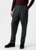 Men's Pleated Wool Flannel Trouser in Charcoal Melange sold by Sunspel