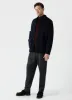 Men's Pleated Wool Flannel Trouser in Charcoal Melange sold by Sunspel