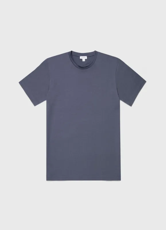 Men's Riviera Midweight T-shirt in Slate Blue sold by Sunspel
