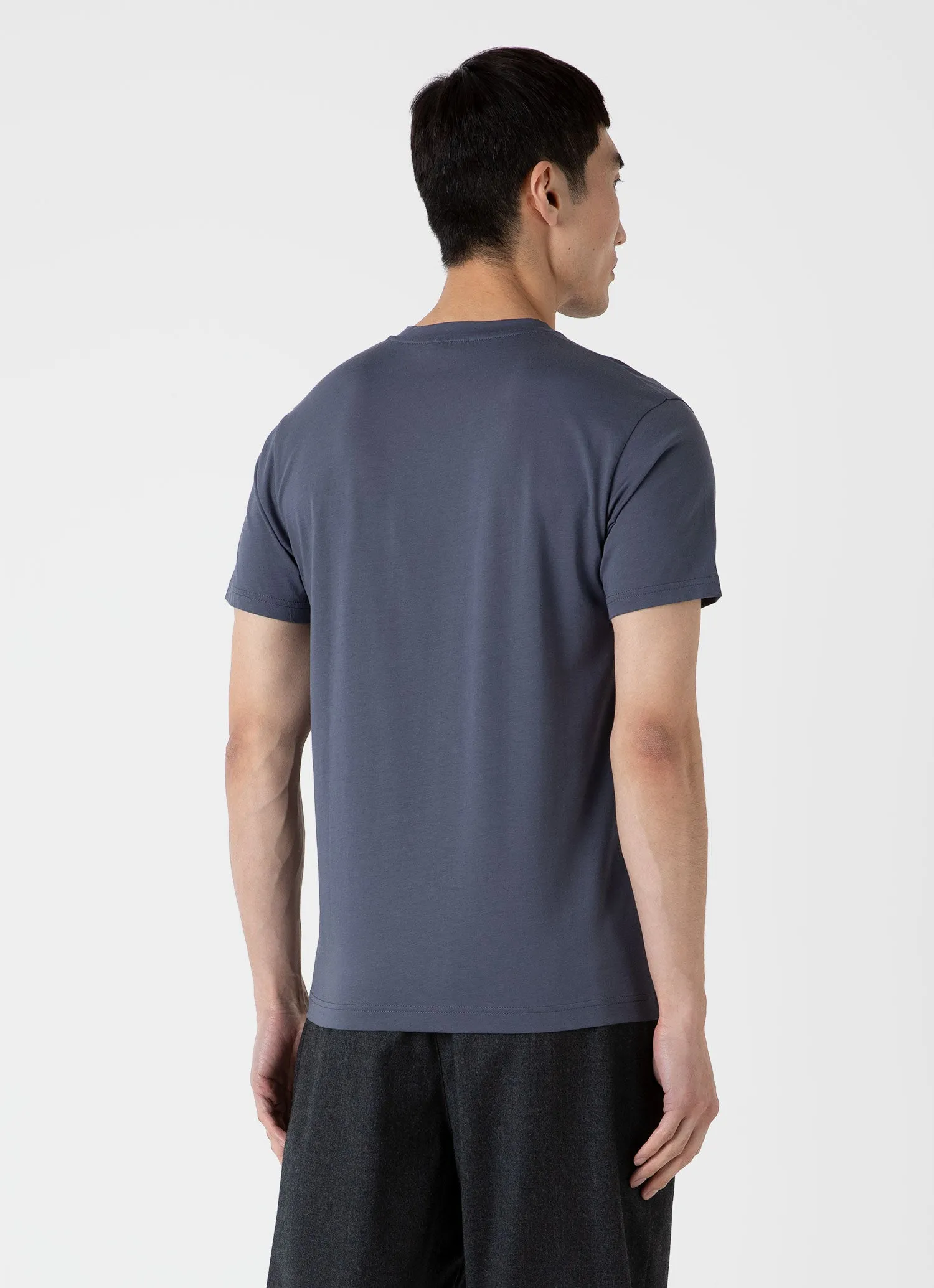 Men's Riviera Midweight T-shirt in Slate Blue sold by Sunspel product image thumbnail 5