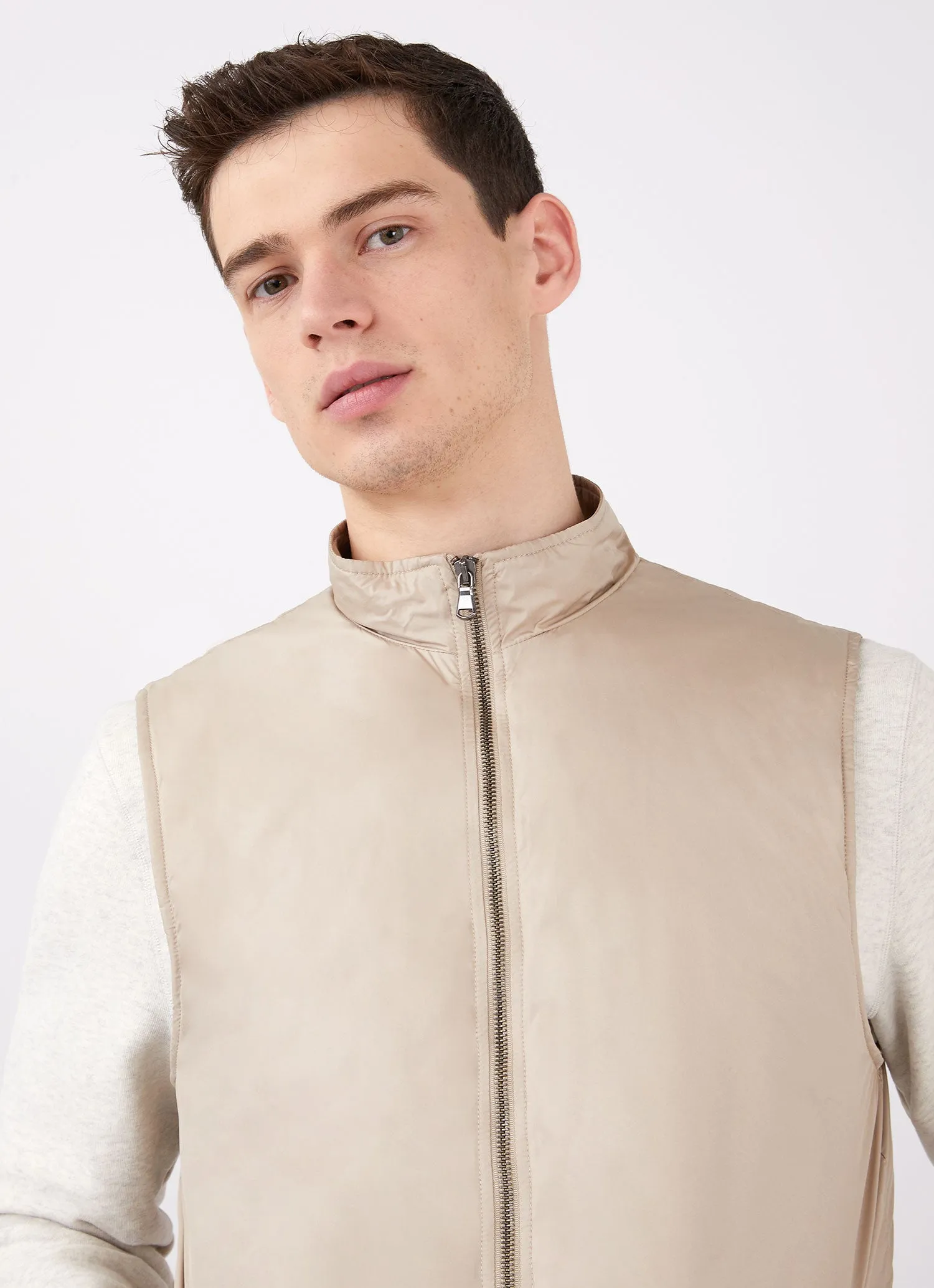 Men's Insulated Gilet in Light Stone sold by Sunspel product image thumbnail 5