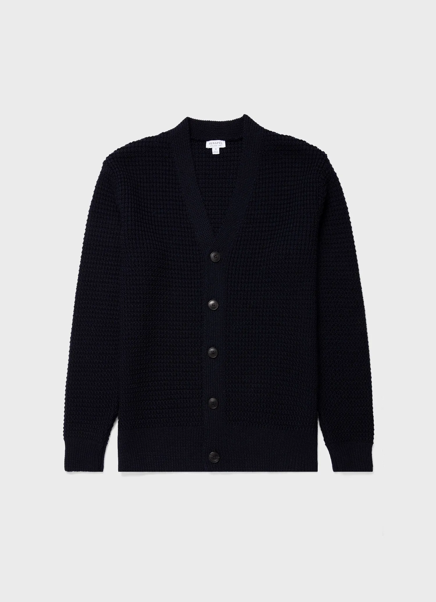 Men's Fisherman Cardigan in Navy sold by Sunspel