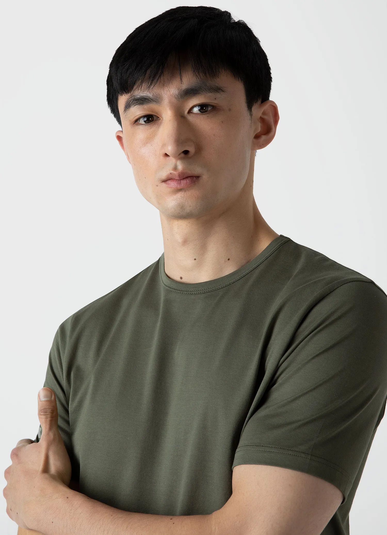 Men's Classic T-shirt in Hunter Green sold by Sunspel product image thumbnail 5