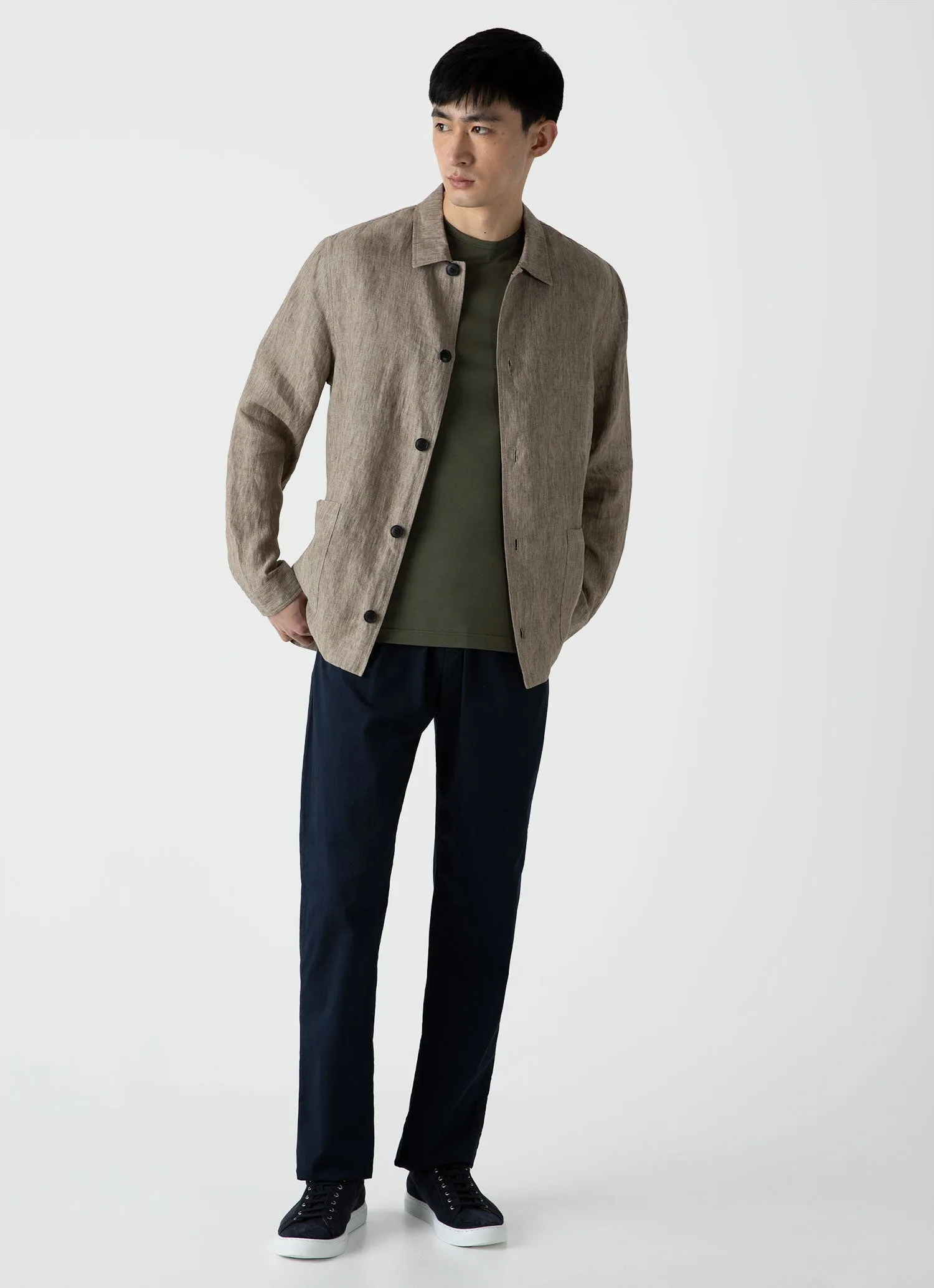 Men's Classic T-shirt in Hunter Green sold by Sunspel product image thumbnail 3