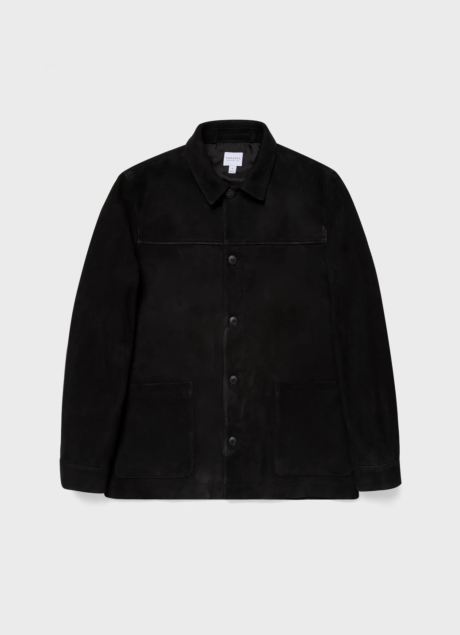 Men's Suede Twin Pocket Jacket in Black sold by Sunspel