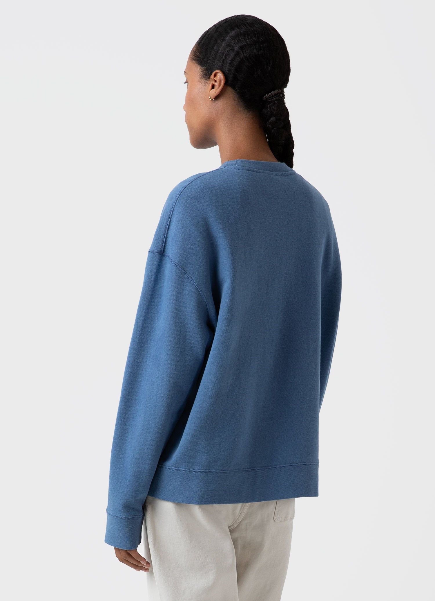 Women's Relaxed Loopback Sweatshirt in Bluestone sold by Sunspel product image thumbnail 4