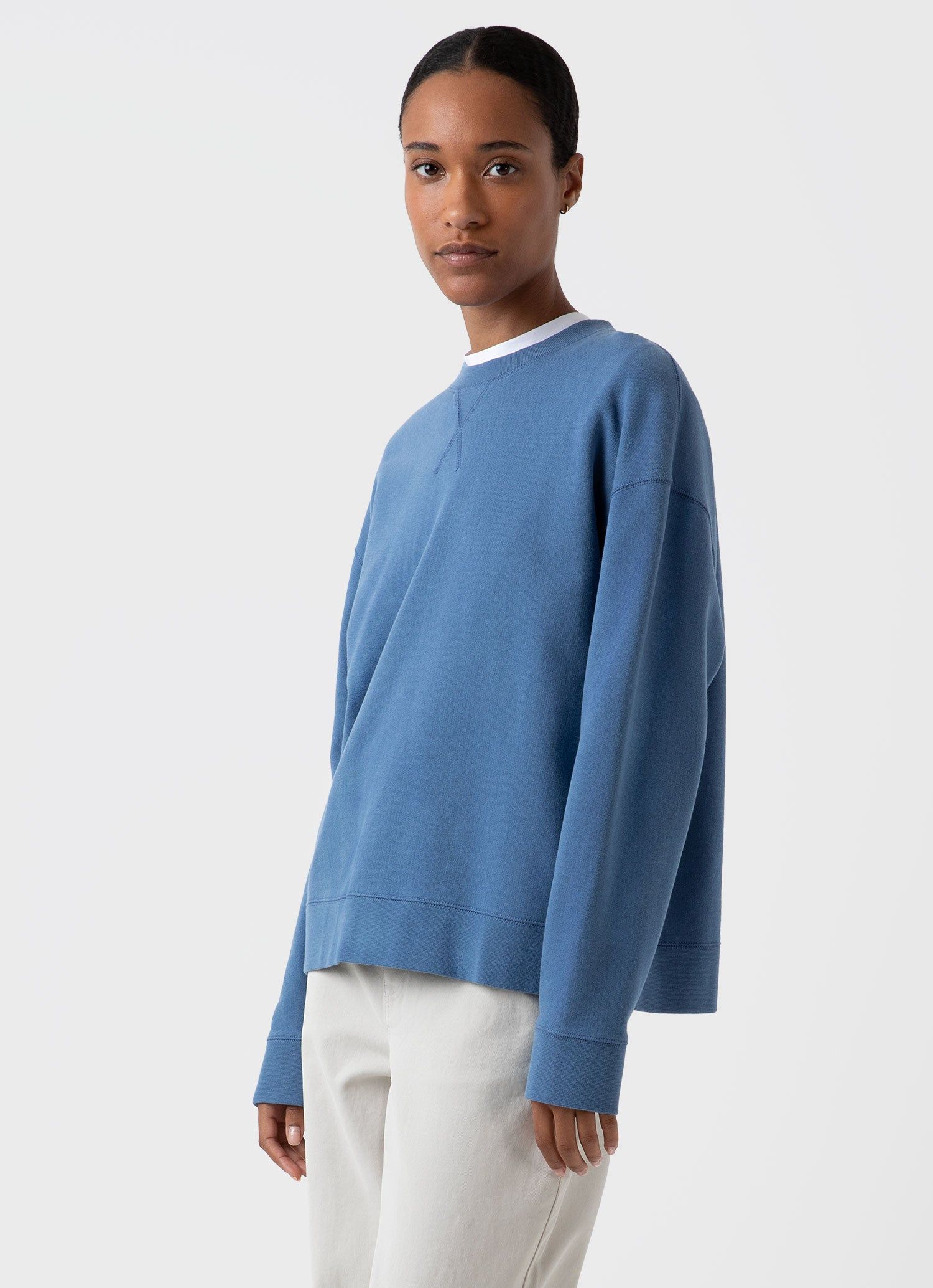 Women's Relaxed Loopback Sweatshirt in Bluestone sold by Sunspel product image thumbnail 2