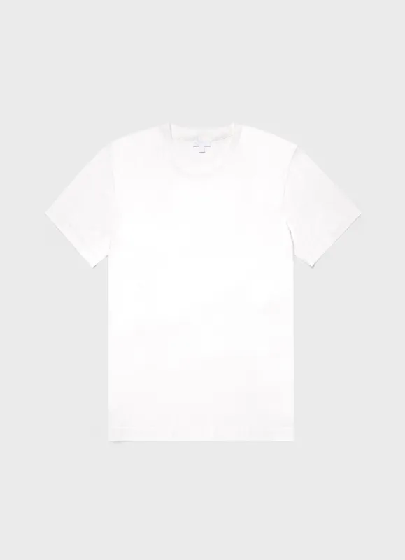 Men's Silk Cotton T-shirt in White sold by Sunspel