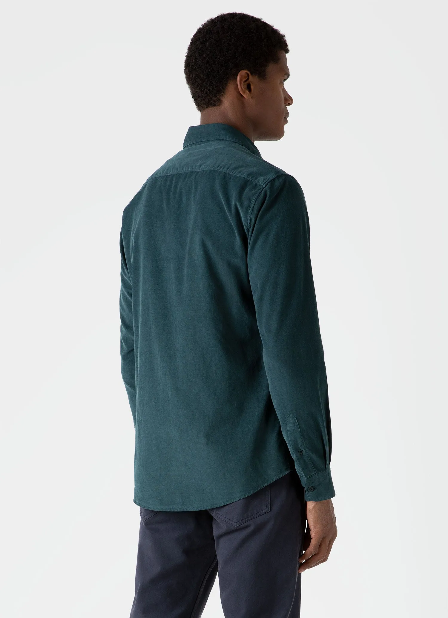 Men's Fine Cord Shirt in Peacock sold by Sunspel product image thumbnail 4