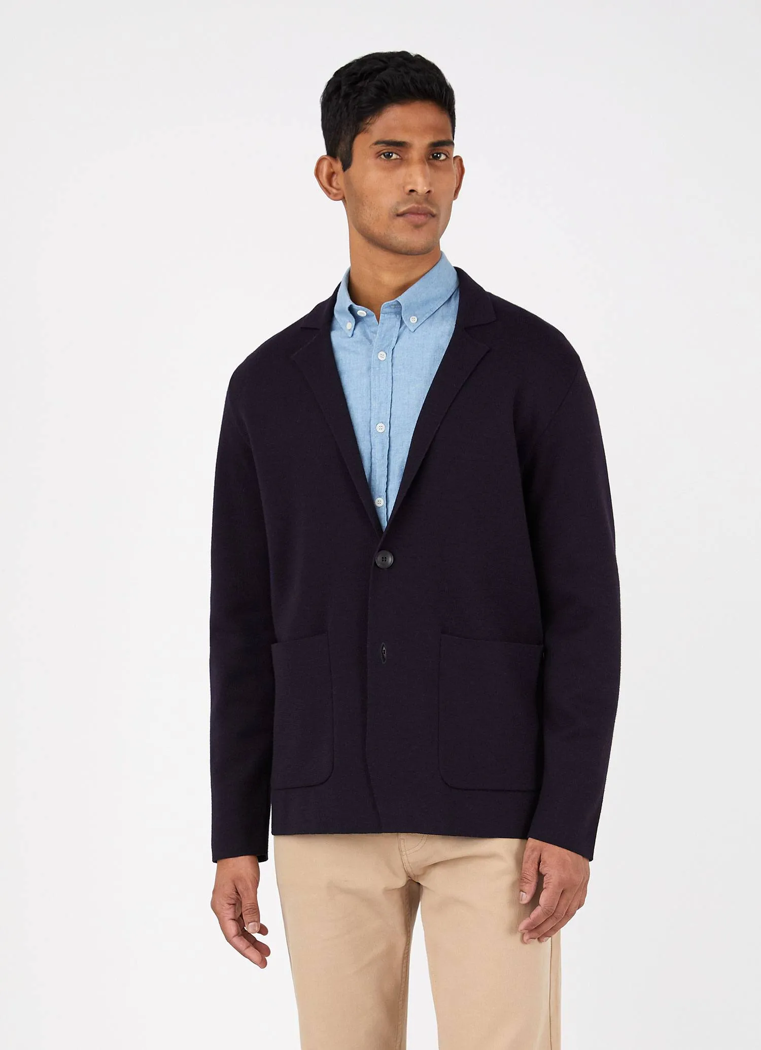 Men's Merino Milano Blazer in Navy sold by Sunspel product image thumbnail 2
