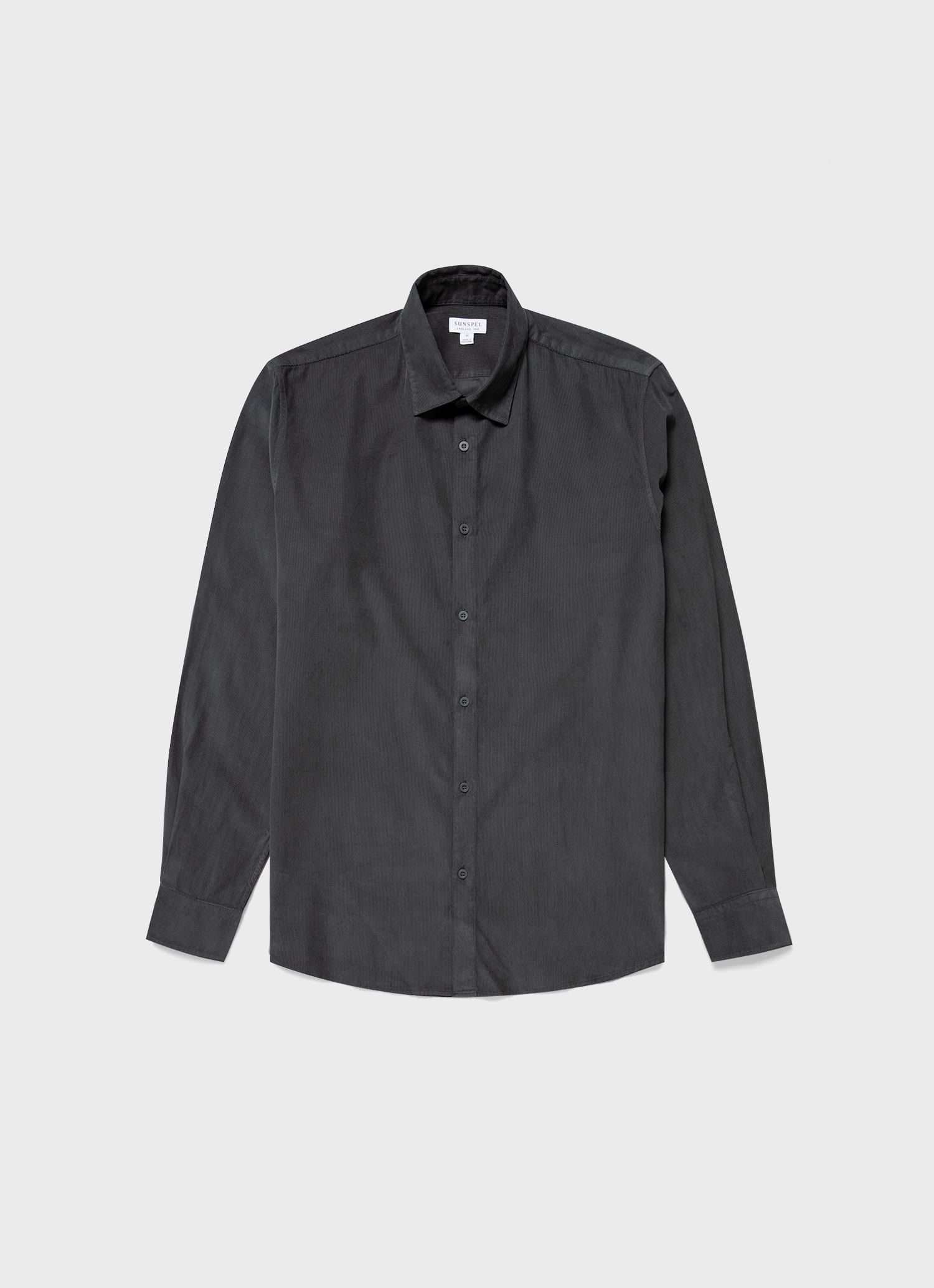 Men's Fine Cord Shirt in Anthracite sold by Sunspel