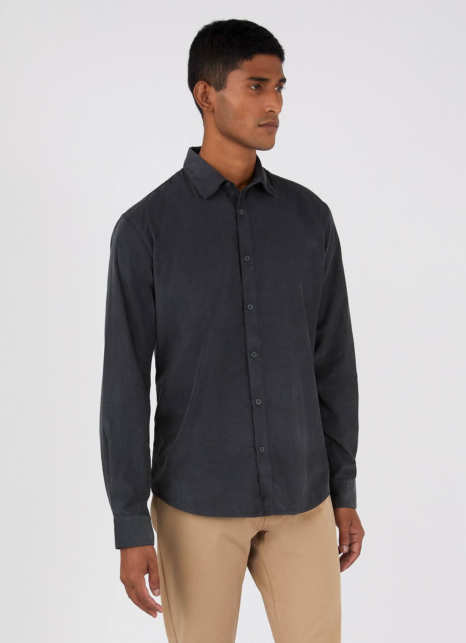 Men's Fine Cord Shirt in Anthracite sold by Sunspel product image thumbnail 2