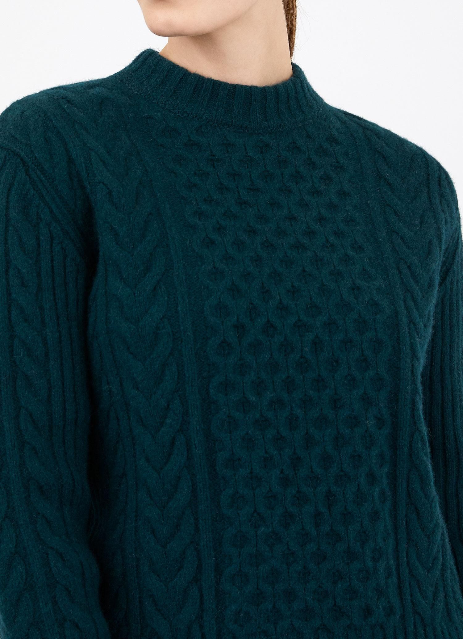 Women's Cable Knit Jumper in Forest sold by Sunspel product image thumbnail 4
