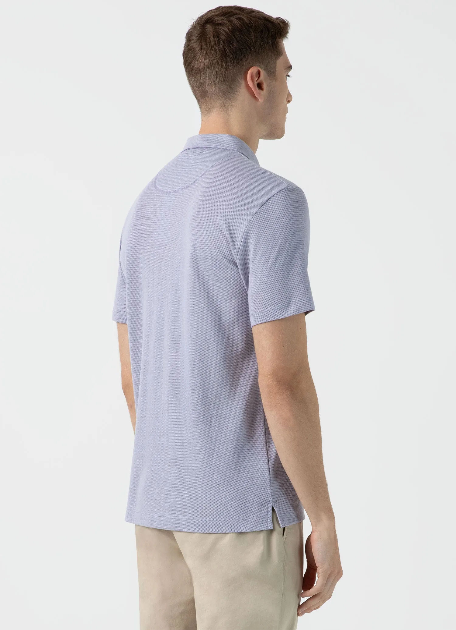 Men's Riviera Polo Shirt in Lavendar sold by Sunspel product image thumbnail 5