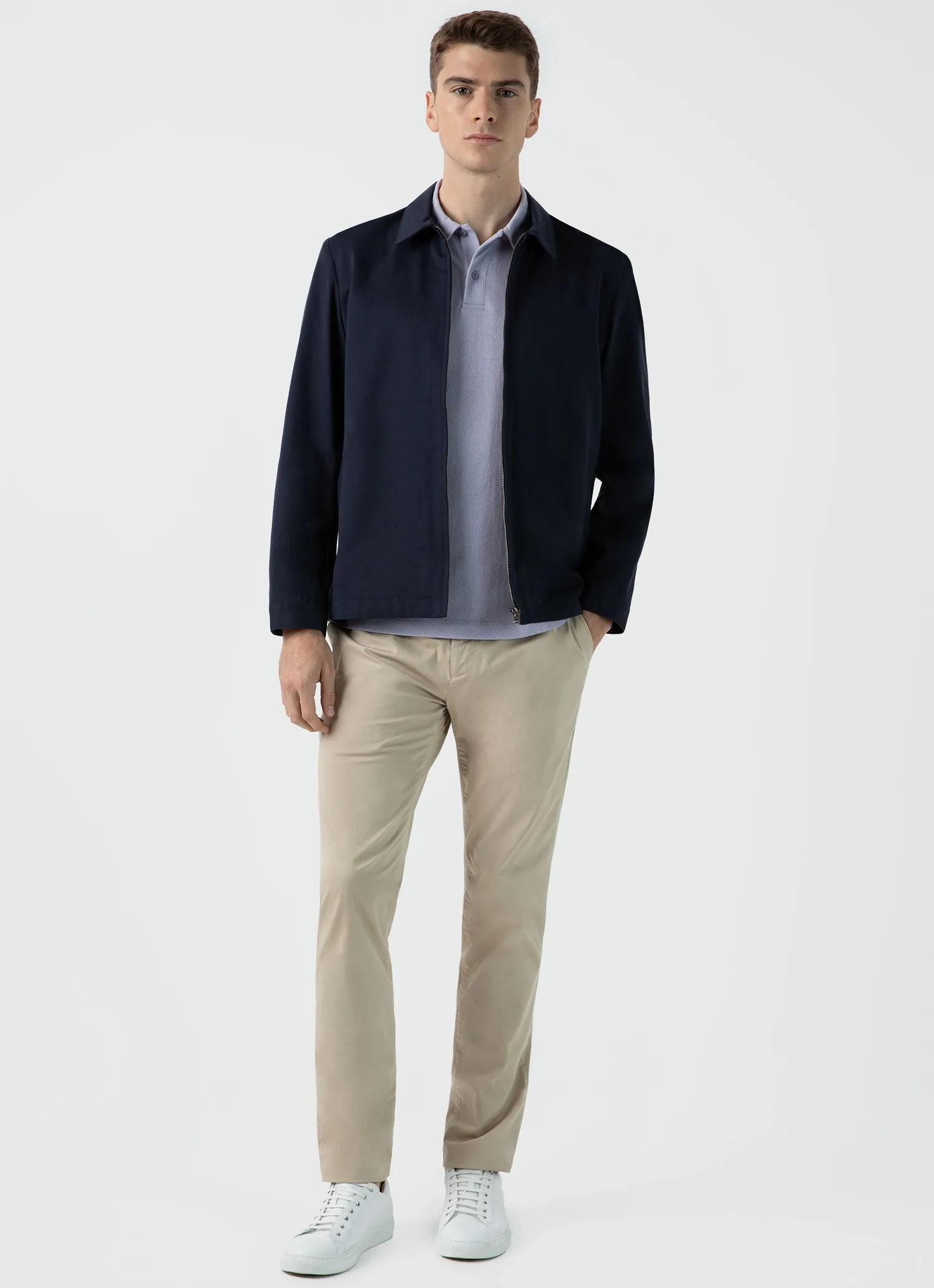 Men's Riviera Polo Shirt in Lavendar sold by Sunspel product image thumbnail 3