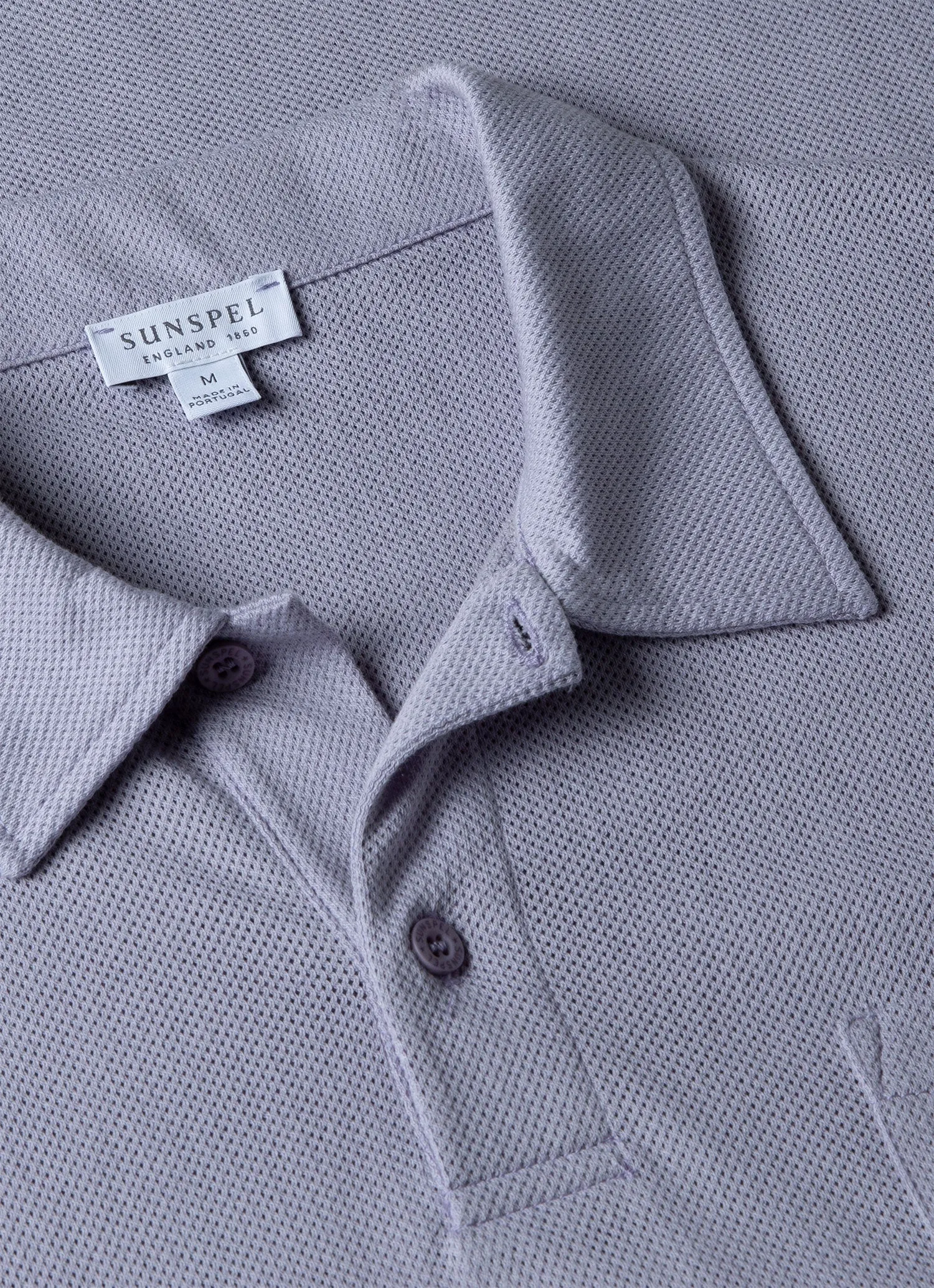 Men's Riviera Polo Shirt in Lavendar sold by Sunspel product image thumbnail 4