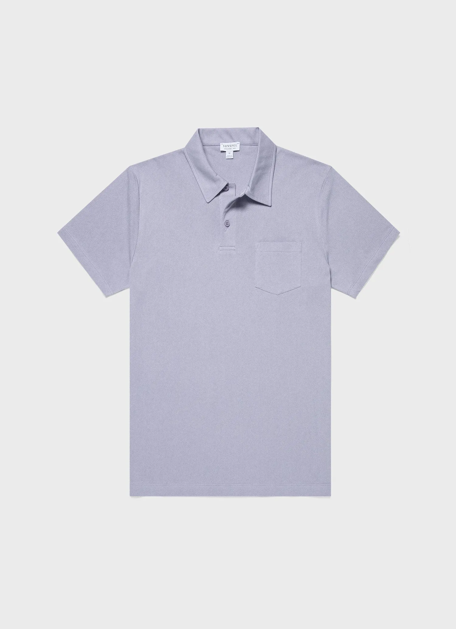 Men's Riviera Polo Shirt in Lavendar sold by Sunspel
