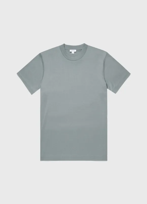 Men's Relaxed Fit Heavyweight T-shirt in Smoke Green sold by Sunspel
