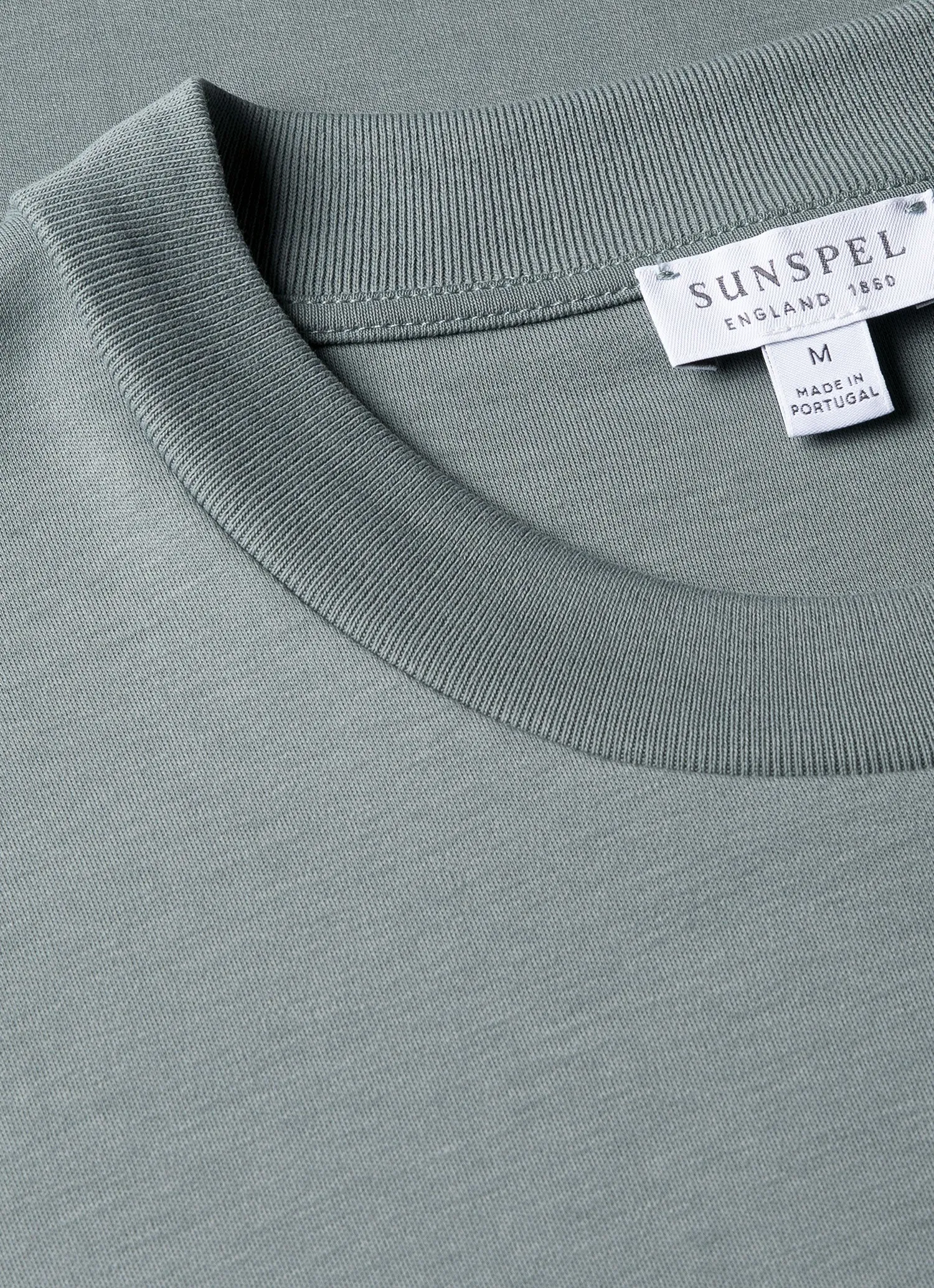 Men's Relaxed Fit Heavyweight T-shirt in Smoke Green sold by Sunspel product image thumbnail 4