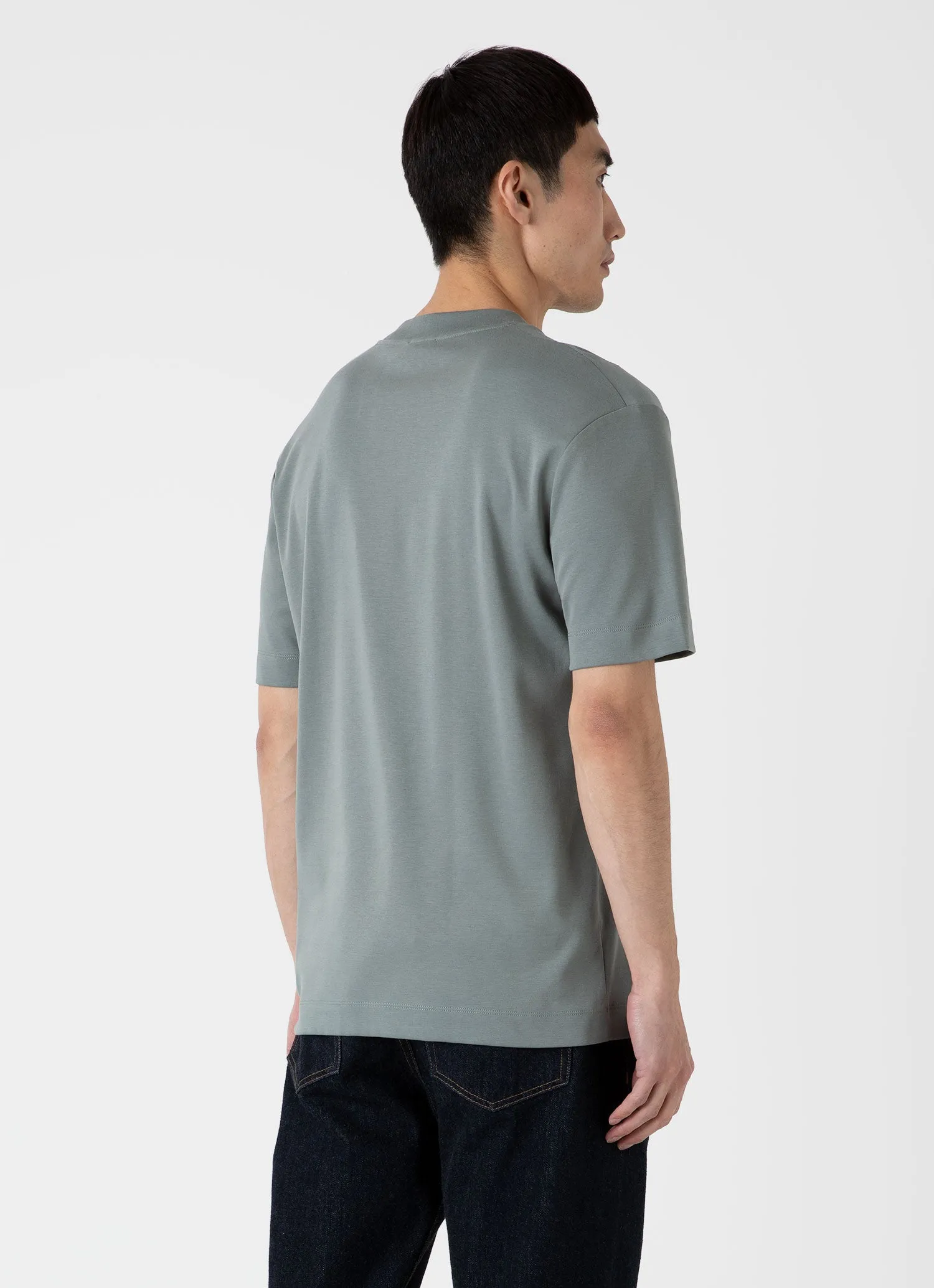 Men's Relaxed Fit Heavyweight T-shirt in Smoke Green sold by Sunspel product image thumbnail 5