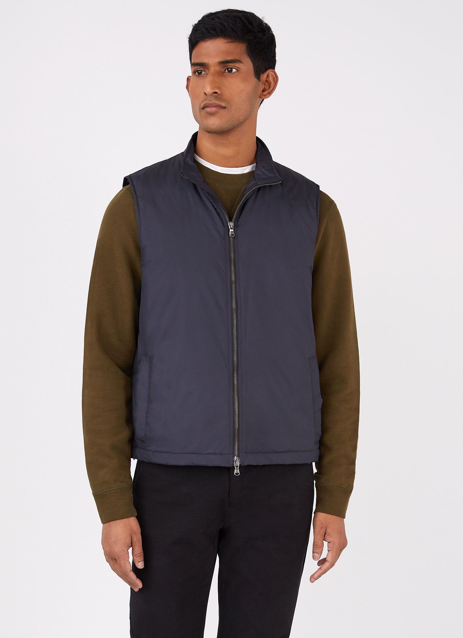 Men's Insulated Gilet in Navy sold by Sunspel product image thumbnail 2