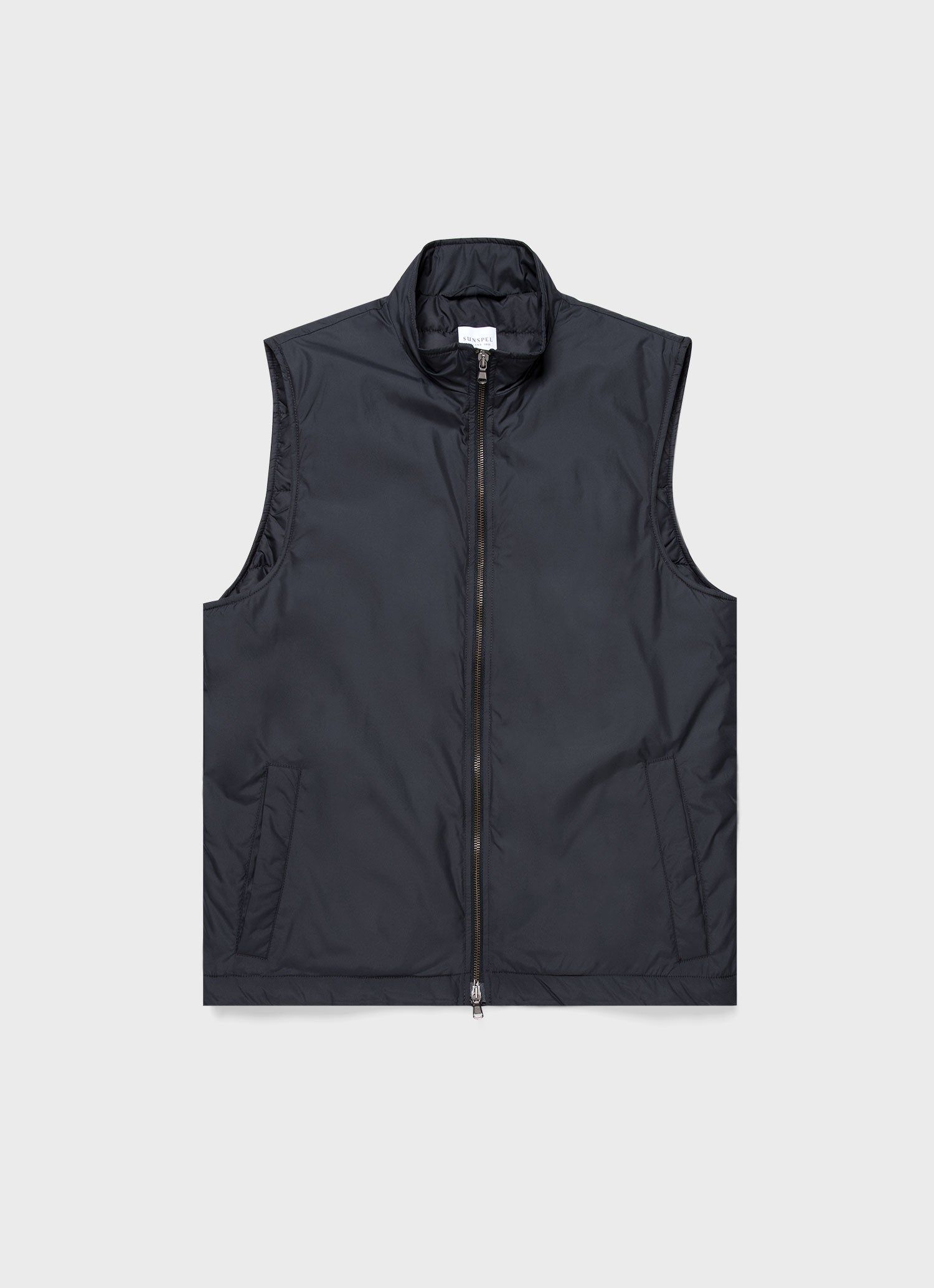 Men's Insulated Gilet in Navy sold by Sunspel